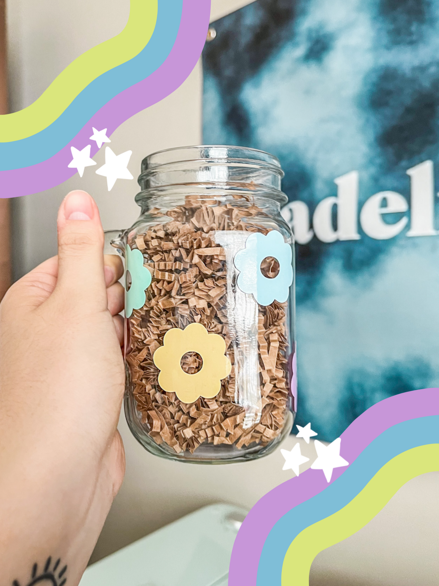 Daisy Mason Jar Mug